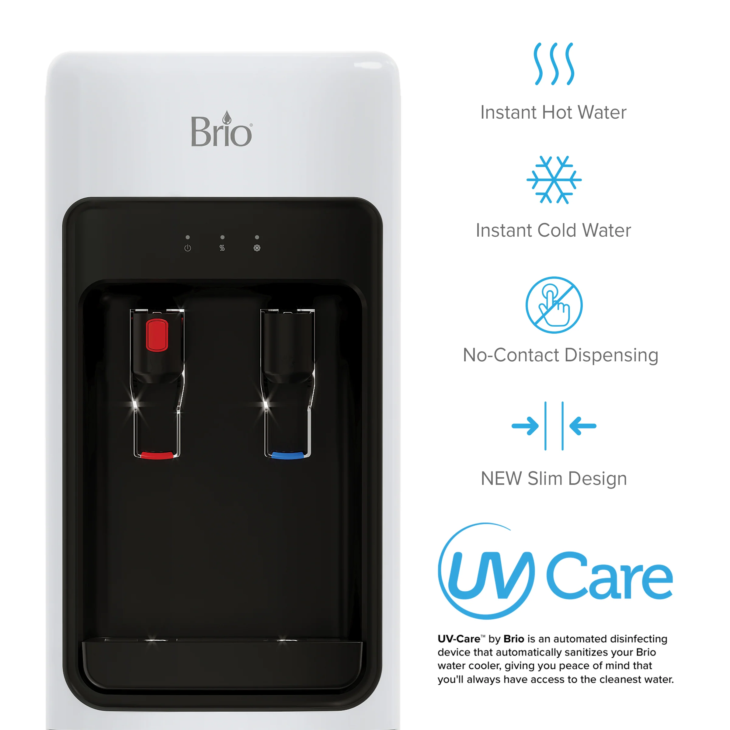 Brio 300 Slim Series 2-Stage White Bottleless Water Cooler - Image 3