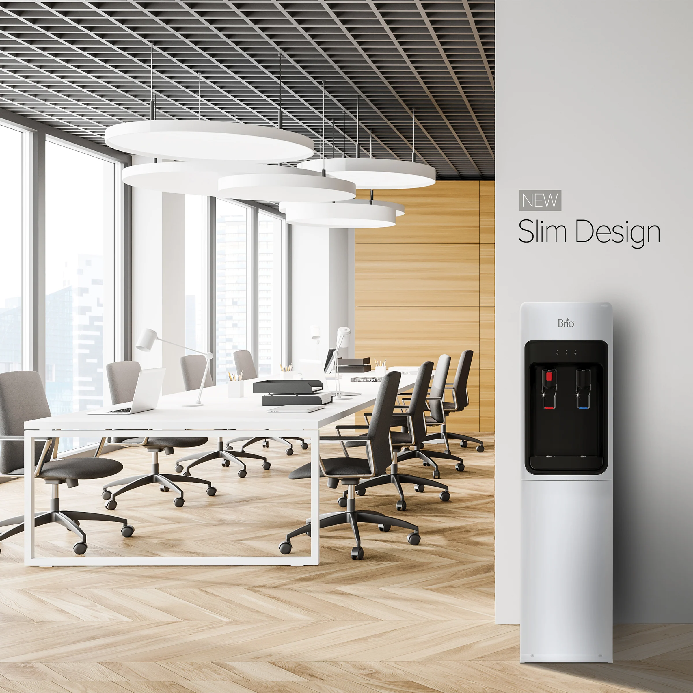 Brio 300 Slim Series 2-Stage White Bottleless Water Cooler - Image 4