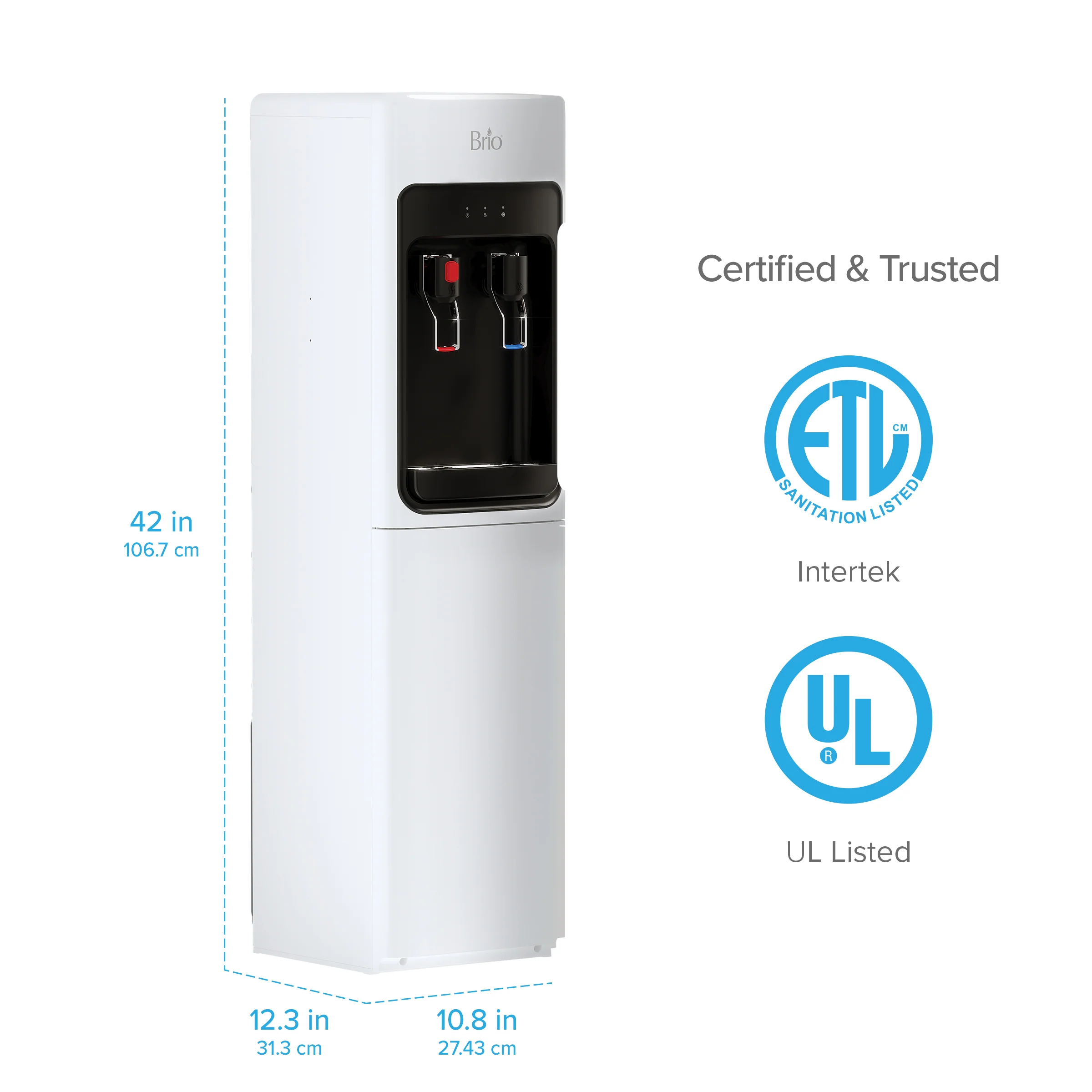 Brio 300 Slim Series 2-Stage White Bottleless Water Cooler - Image 7