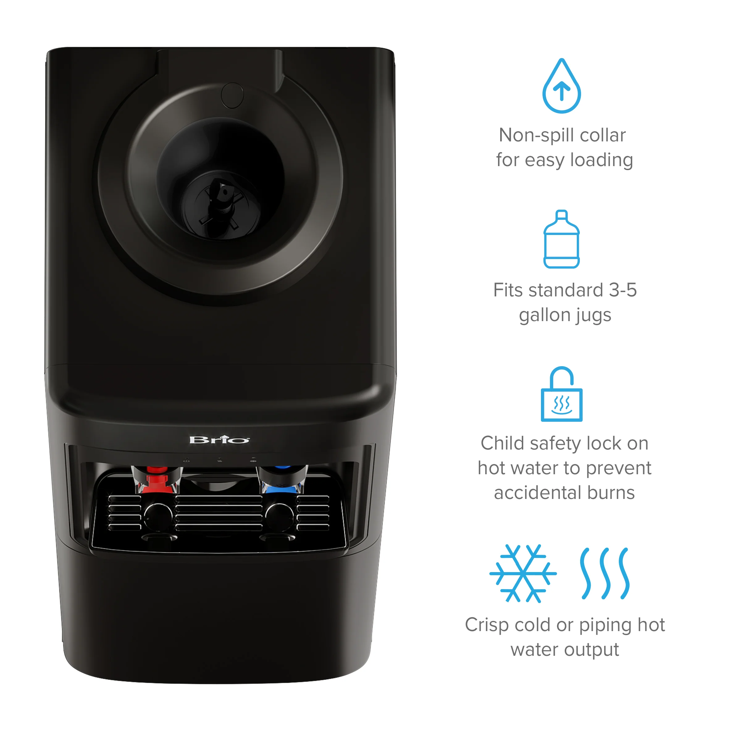 Brio 300 Slim Series Black Top Load Water Cooler - Image 6