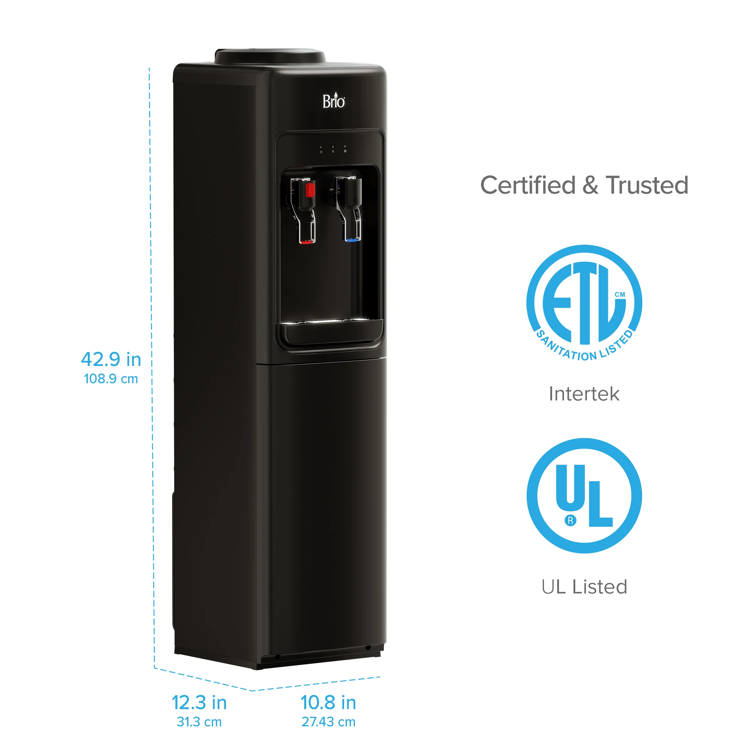 Brio 300 Slim Series Black Top Load Water Cooler - Image 7