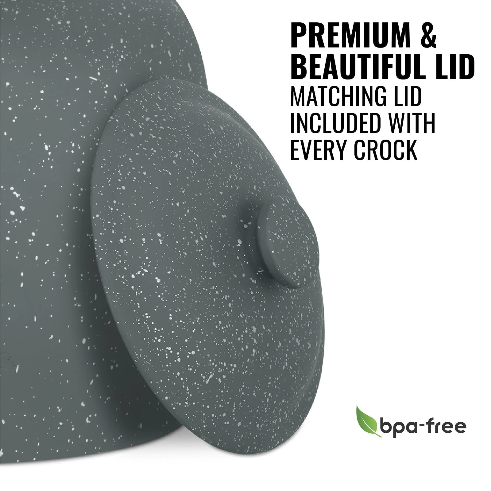 GEO Porcelain Ceramic Crock Water Dispenser - Dark Gray Speckled - Image 3