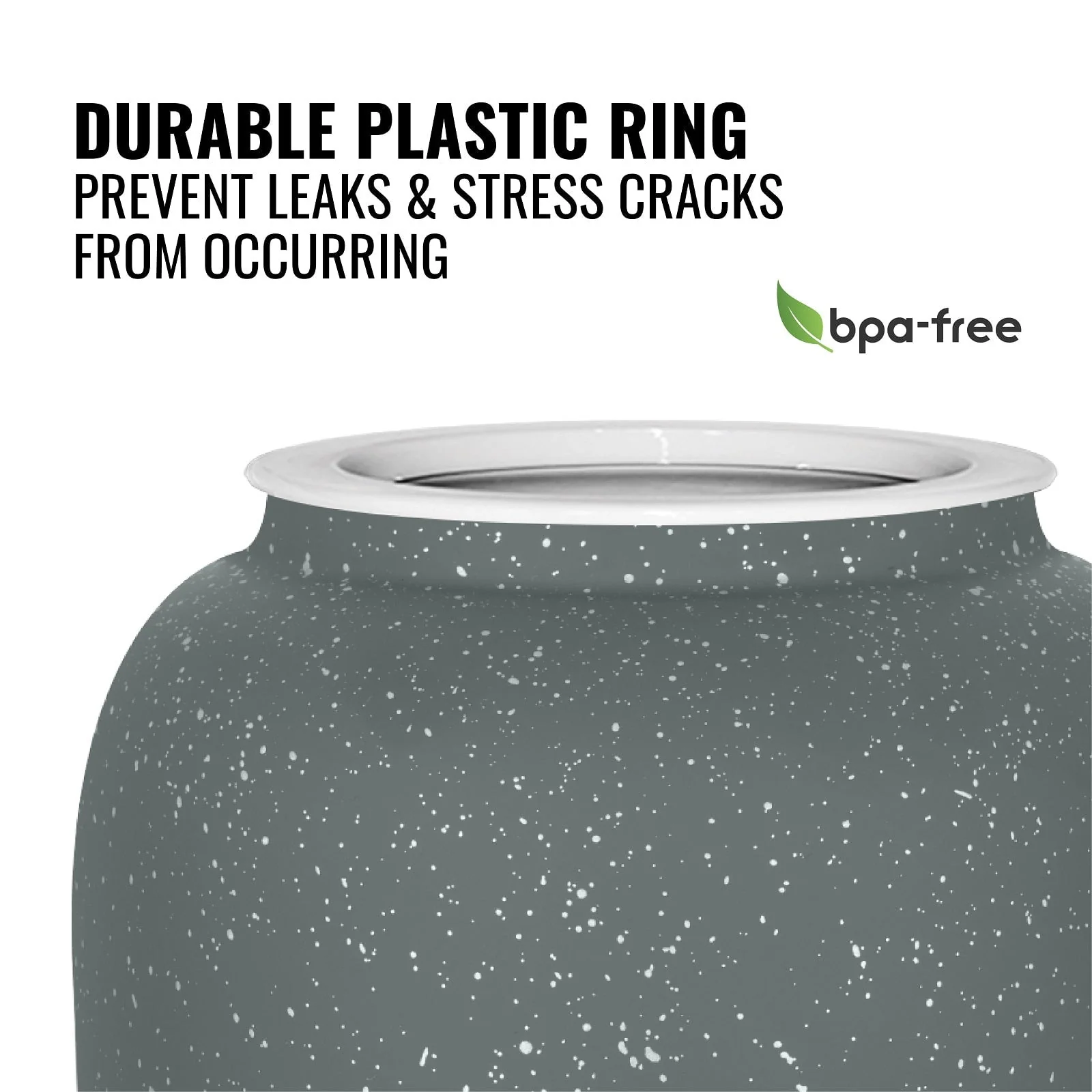 GEO Porcelain Ceramic Crock Water Dispenser - Dark Gray Speckled - Image 4