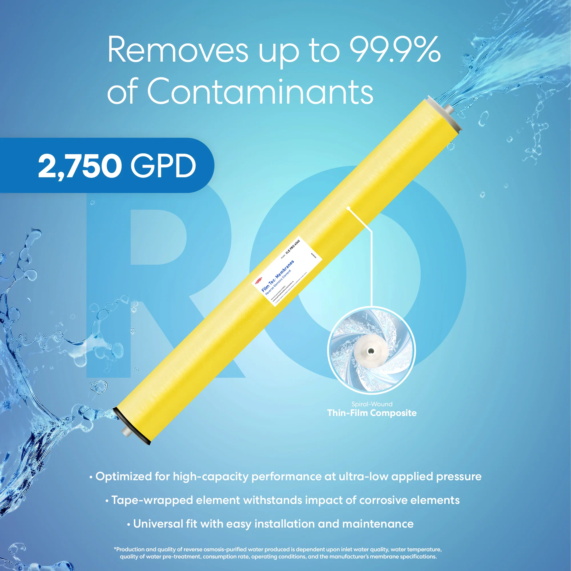 DuPont FilmTec Commercial Reverse Osmosis Membrane 2750 GPD - Image 2