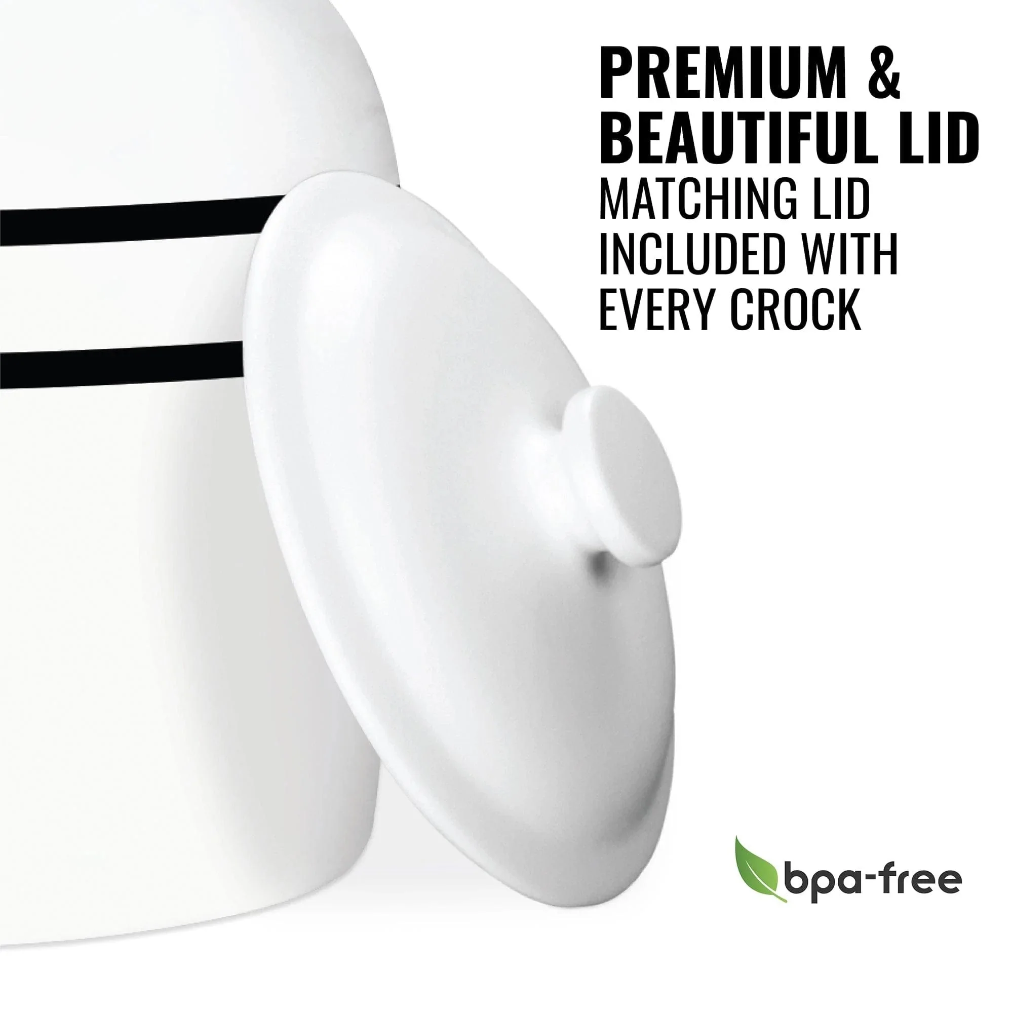 GEO Porcelain Ceramic Crock Water Dispenser - Black Stripe - Image 3