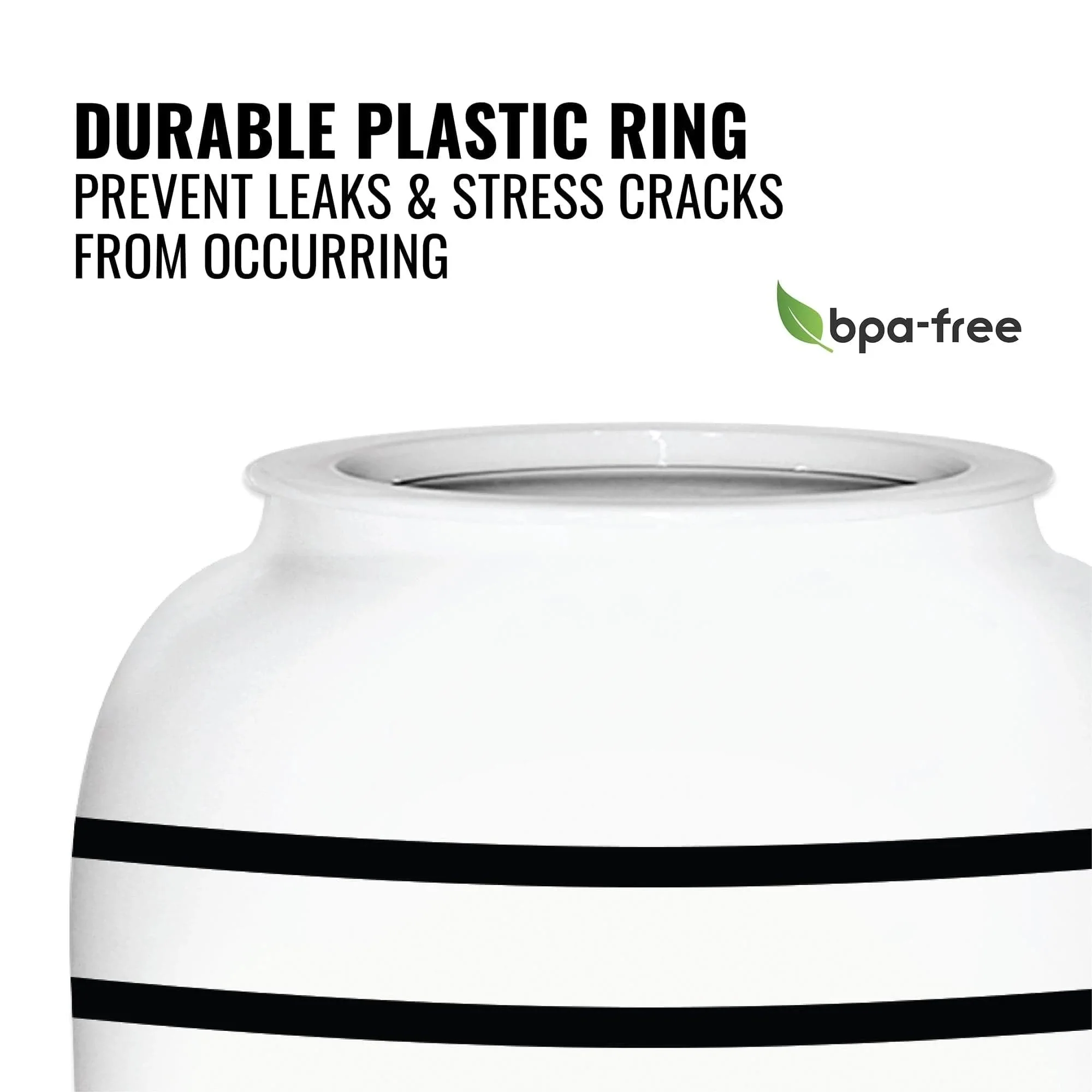 GEO Porcelain Ceramic Crock Water Dispenser - Black Stripe - Image 4
