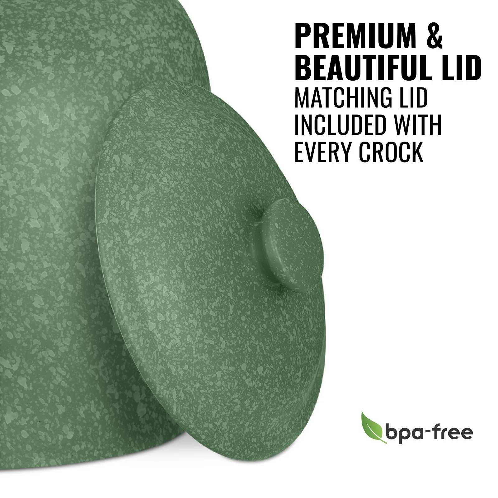 GEO Porcelain Ceramic Crock Water Dispenser - Green Speckled - Image 3