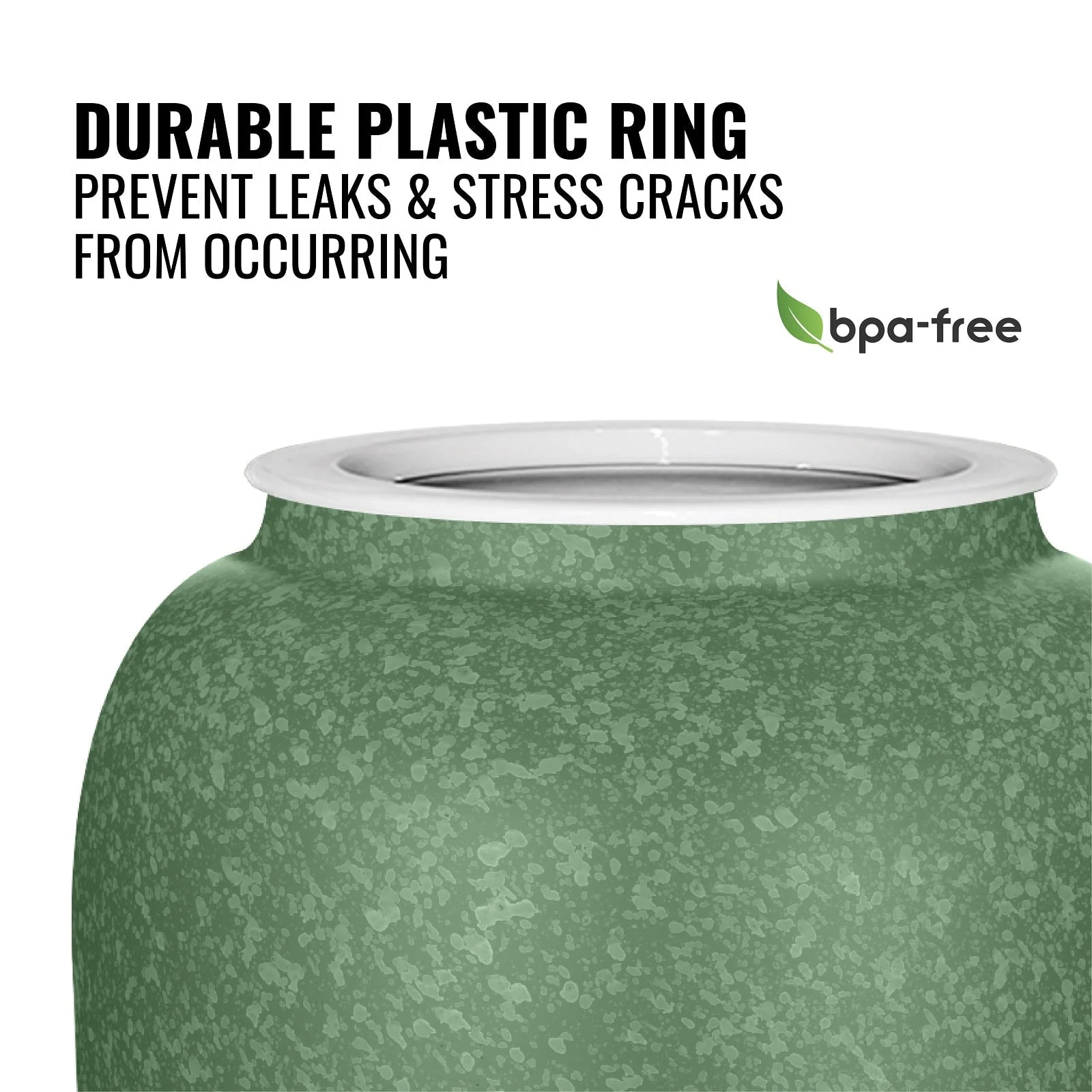 GEO Porcelain Ceramic Crock Water Dispenser - Green Speckled - Image 4