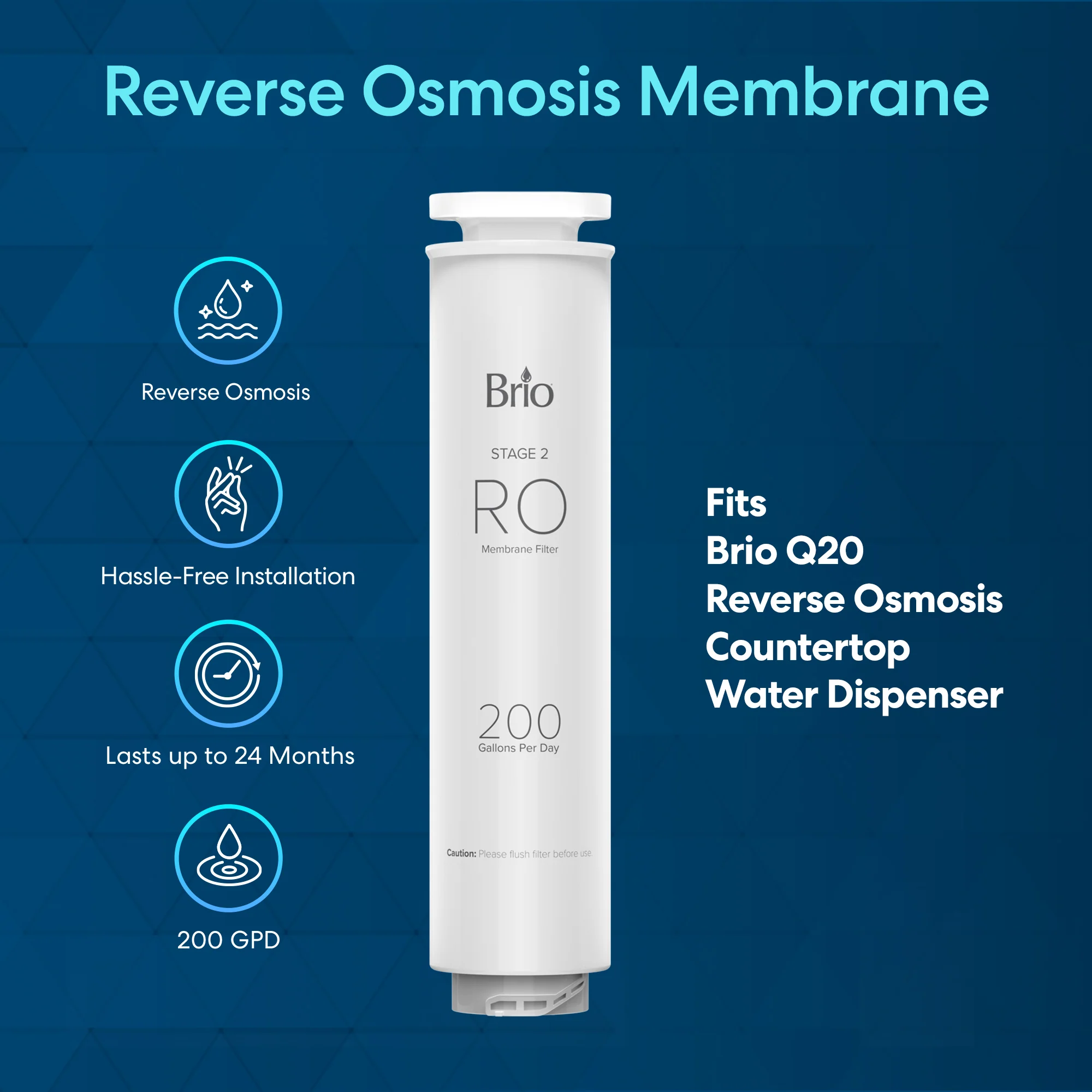 Brio RO Membrane Filter 200GPD - Q20 Dispenser - Image 2