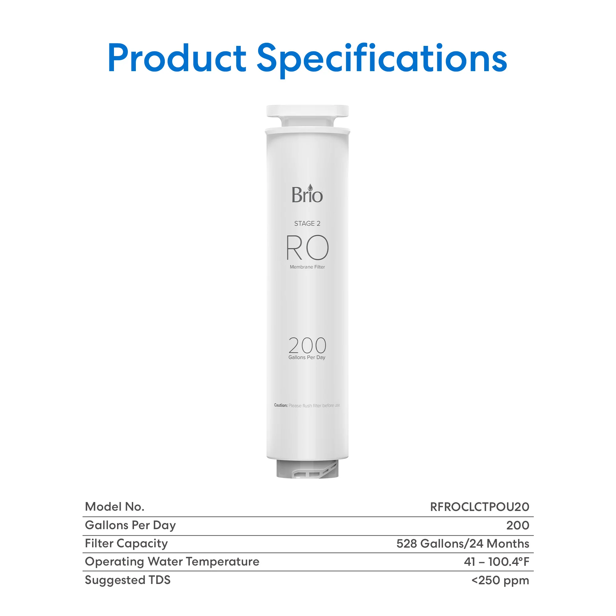 Brio RO Membrane Filter 200GPD - Q20 Dispenser - Image 9