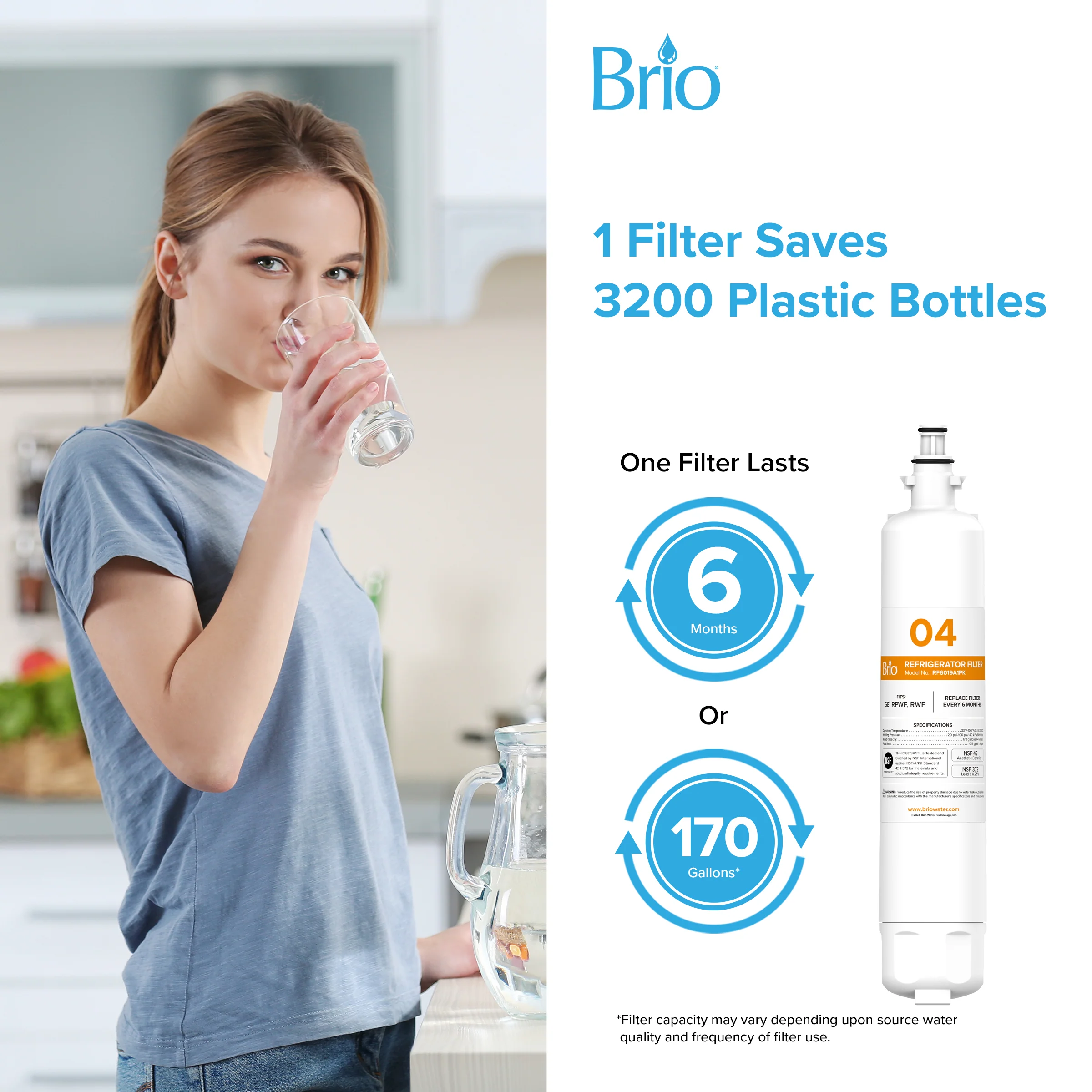 Brio 6019A Refrigerator Filter - GE RPWF, RWF1063, RWF3600A, WSG-4, DWF-36, R-3600, MPF15350 - Image 7