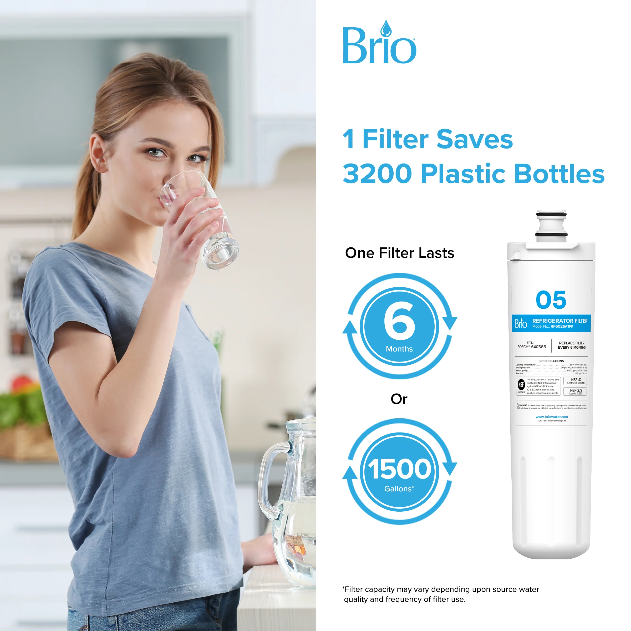 Brio 6026A Refrigerator Filter - BOSCH 640565, AP3961137, 1257074, LNDESIT 640565, AP3961137 - Image 7