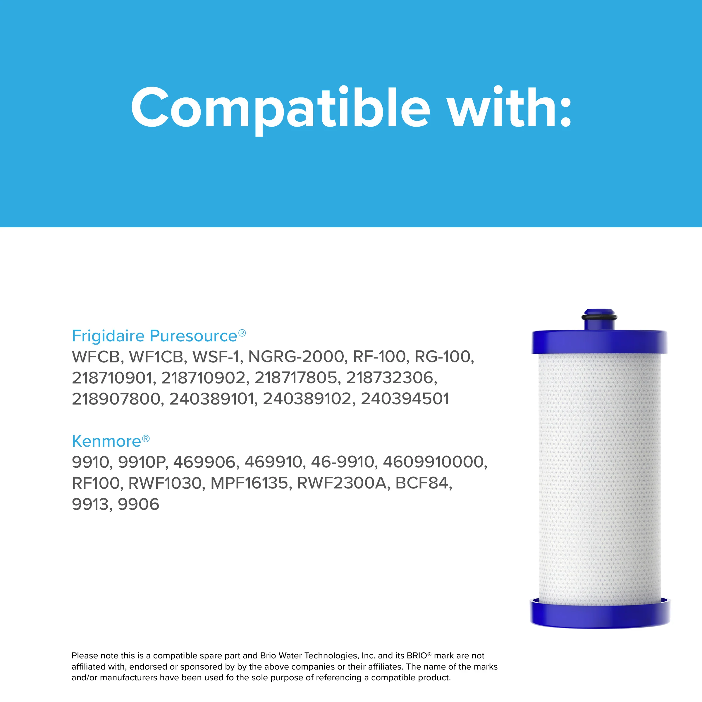 Brio WF1CB Refrigerator Filter - Frigidaire PureSource WF1CB, WFCB, NGRG2000, WF284, Kenmore 9910 - Image 5