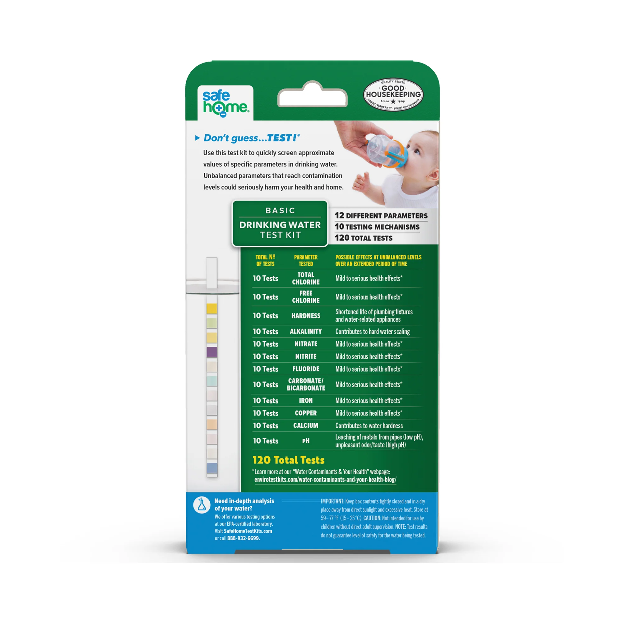 Safe Home Basic 120 Water Quality Test Kit - Image 2