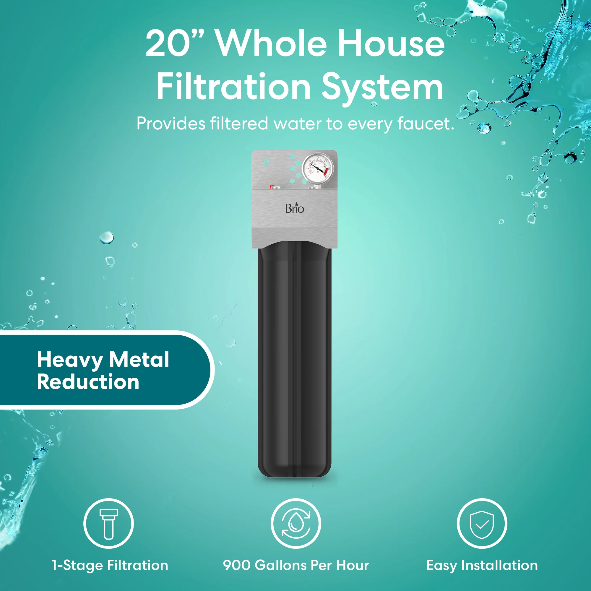Brio Single Stage Whole House Filtration System - 20" Heavy Metals - Image 2