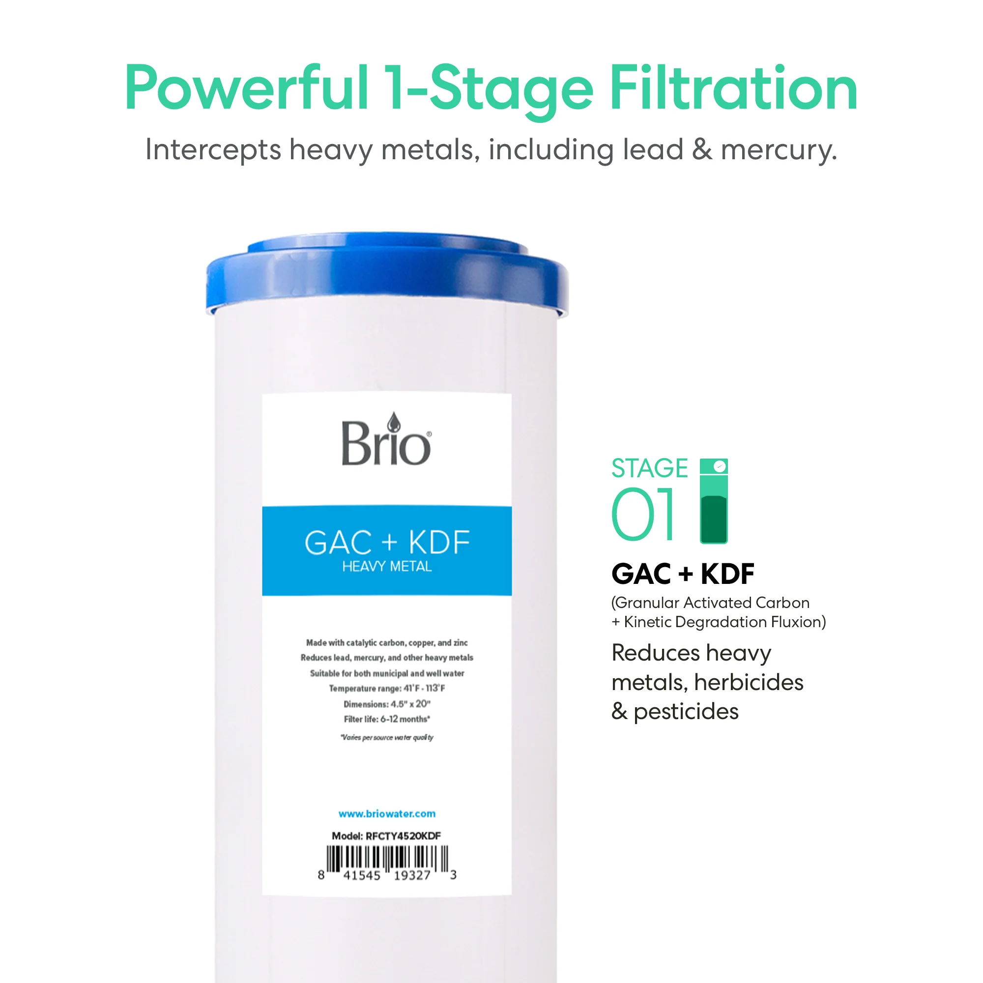 Brio Single Stage Whole House Filtration System - 20" Heavy Metals - Image 4