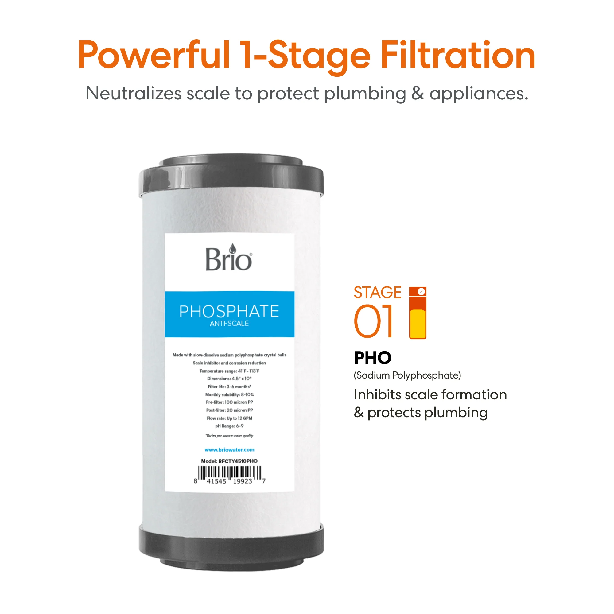 Brio Single Stage Whole House Filtration System - 10" Anti-Scale - Image 4