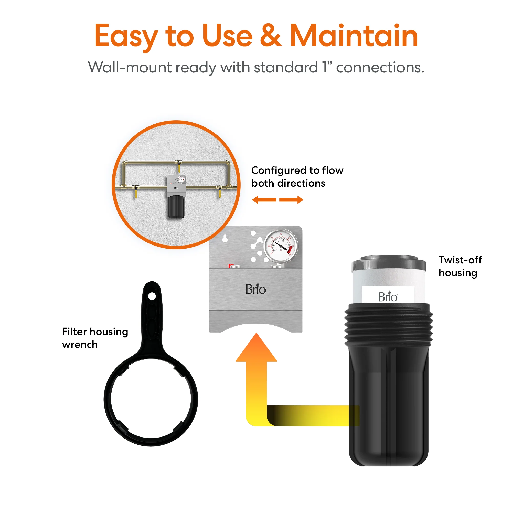 Brio Single Stage Whole House Filtration System - 10" Anti-Scale - Image 7