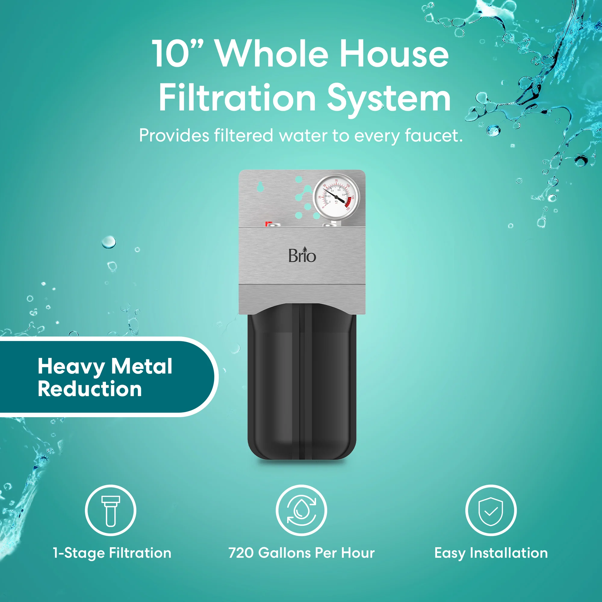 Brio Single Stage Whole House Filtration System - 10" Heavy Metals - Image 2