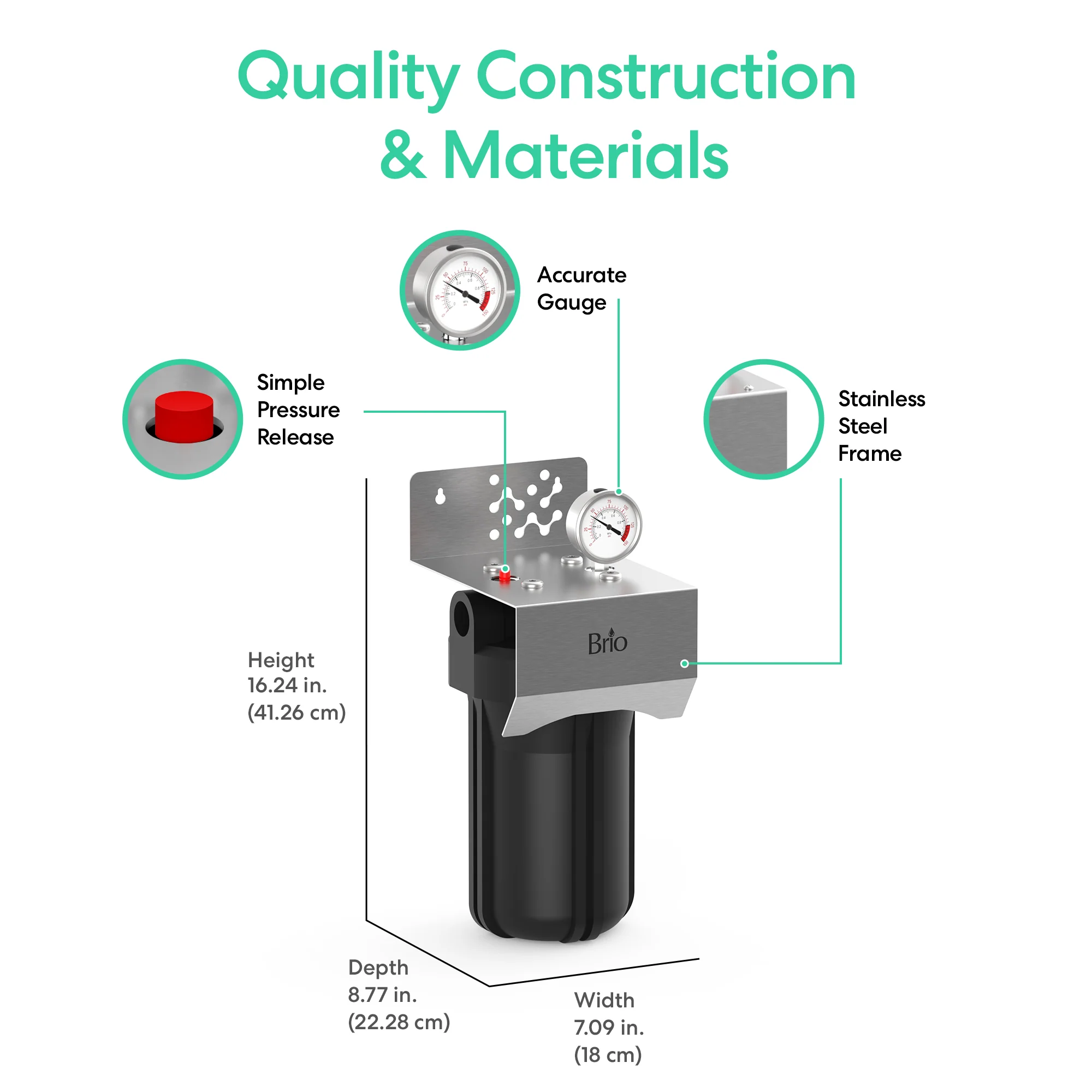 Brio Single Stage Whole House Filtration System - 10" Heavy Metals - Image 8