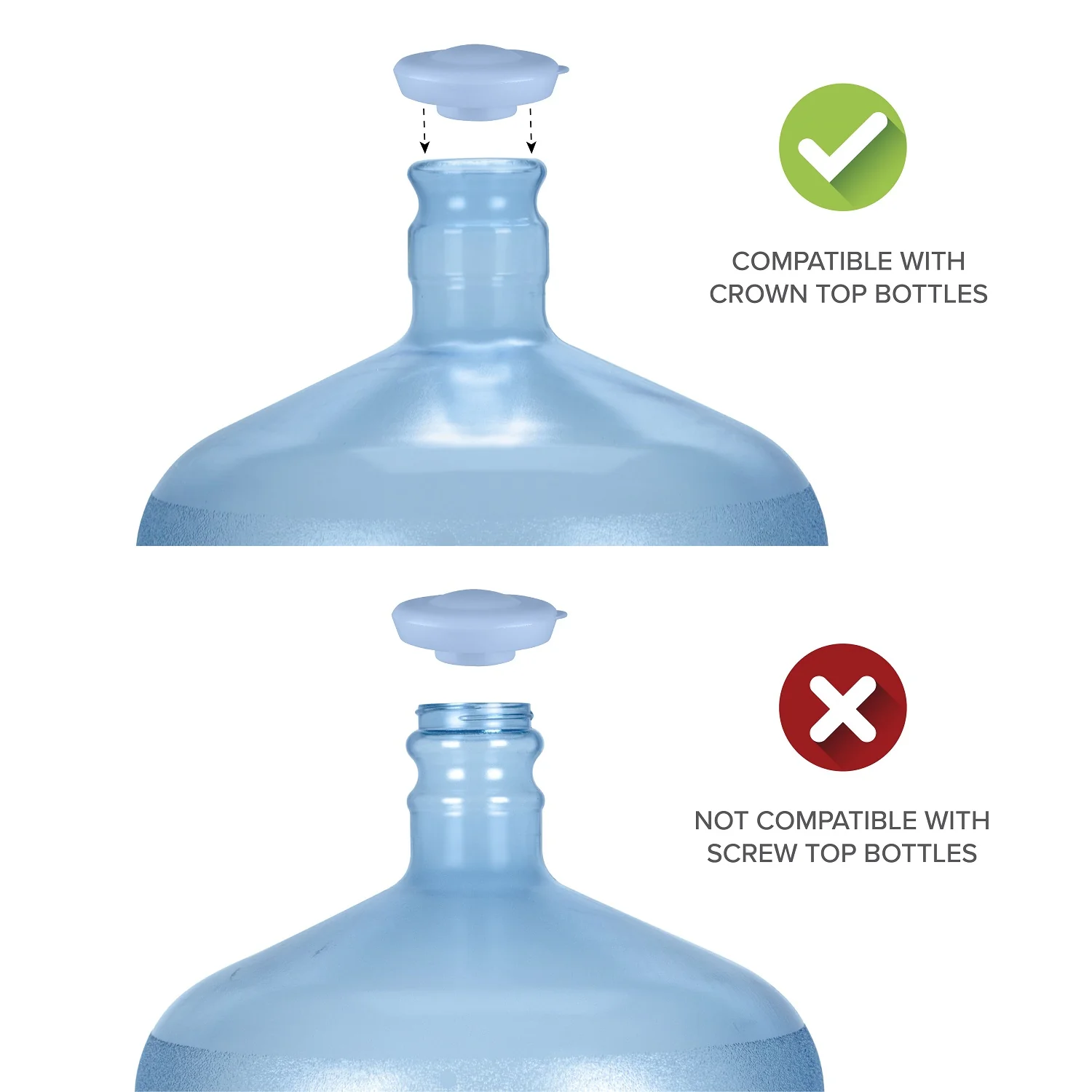 Snap-On Crown Top Water Bottle Caps (48-Pack) - Image 3