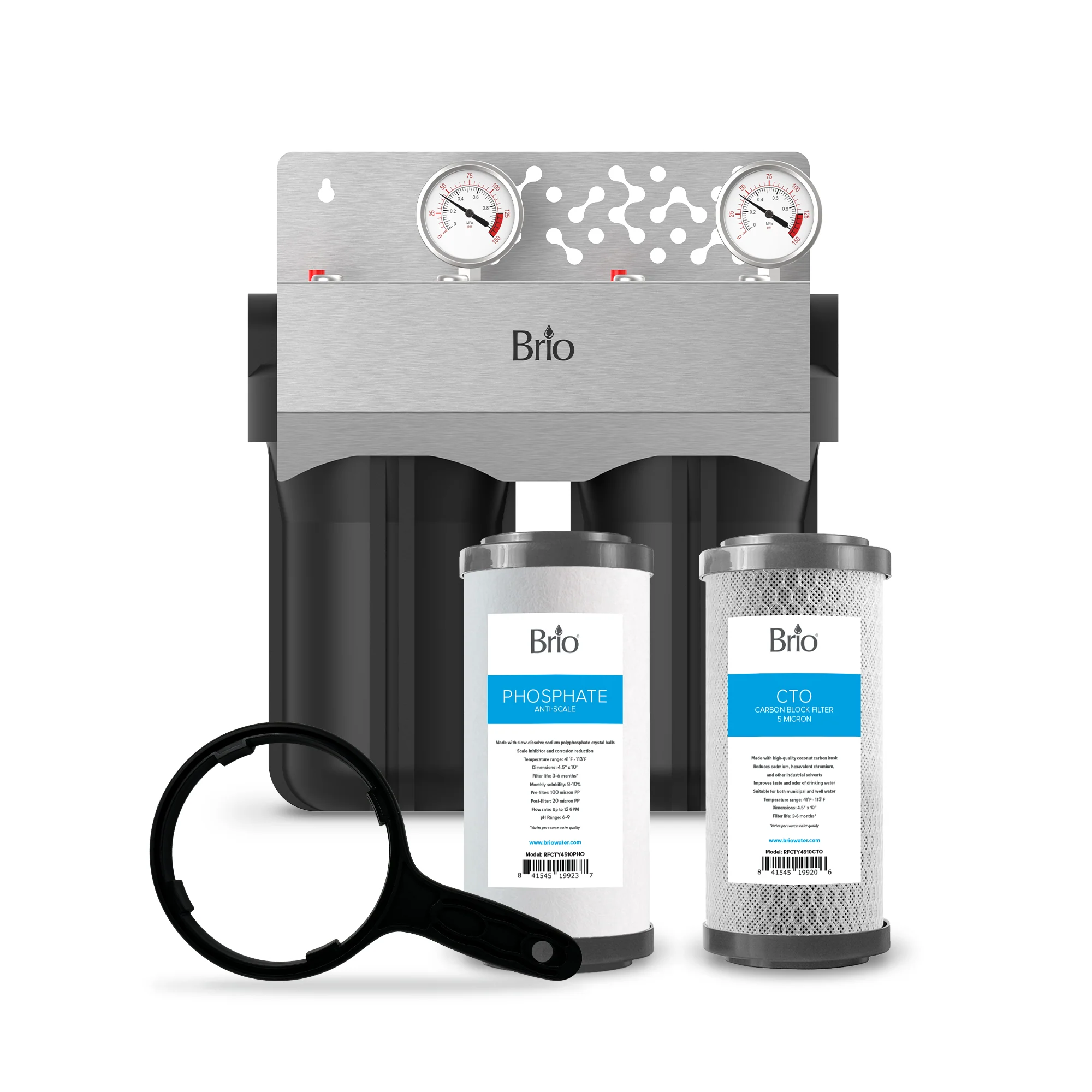 Brio 2-Stage Whole House Filtration System - 10" Anti-Scale