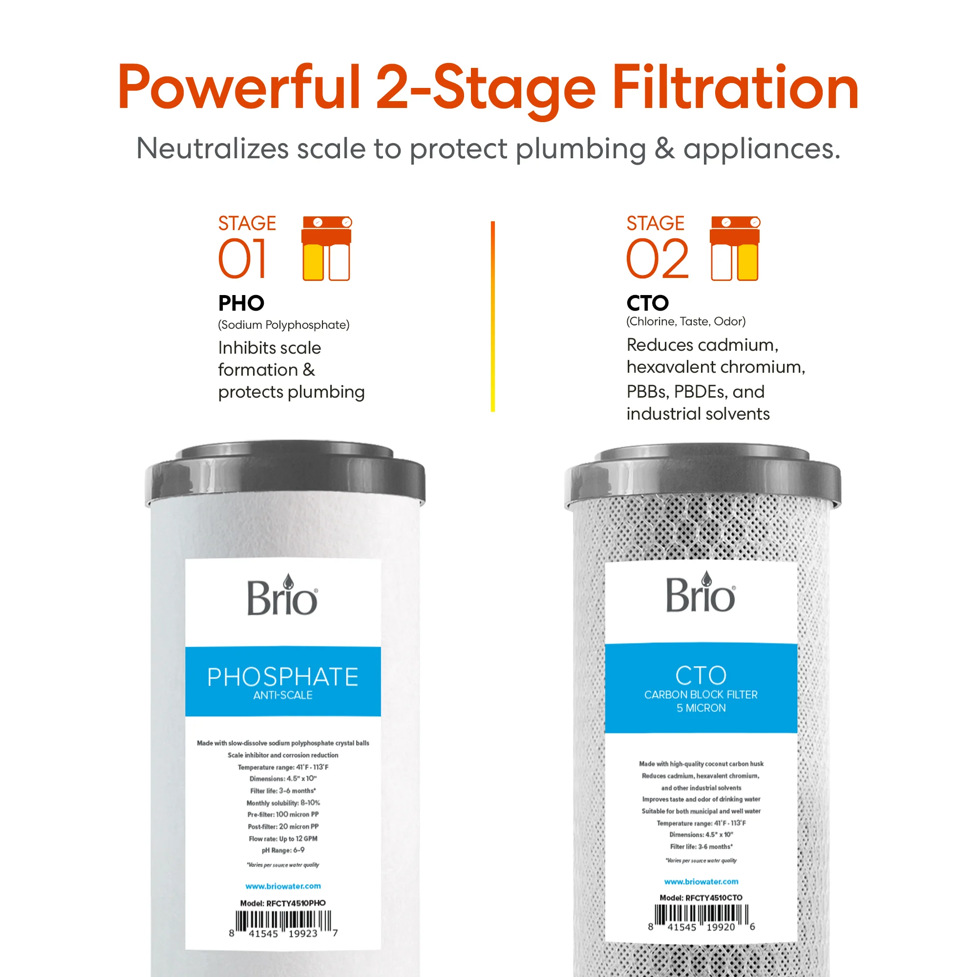 Brio 2-Stage Whole House Filtration System - 10" Anti-Scale - Image 4
