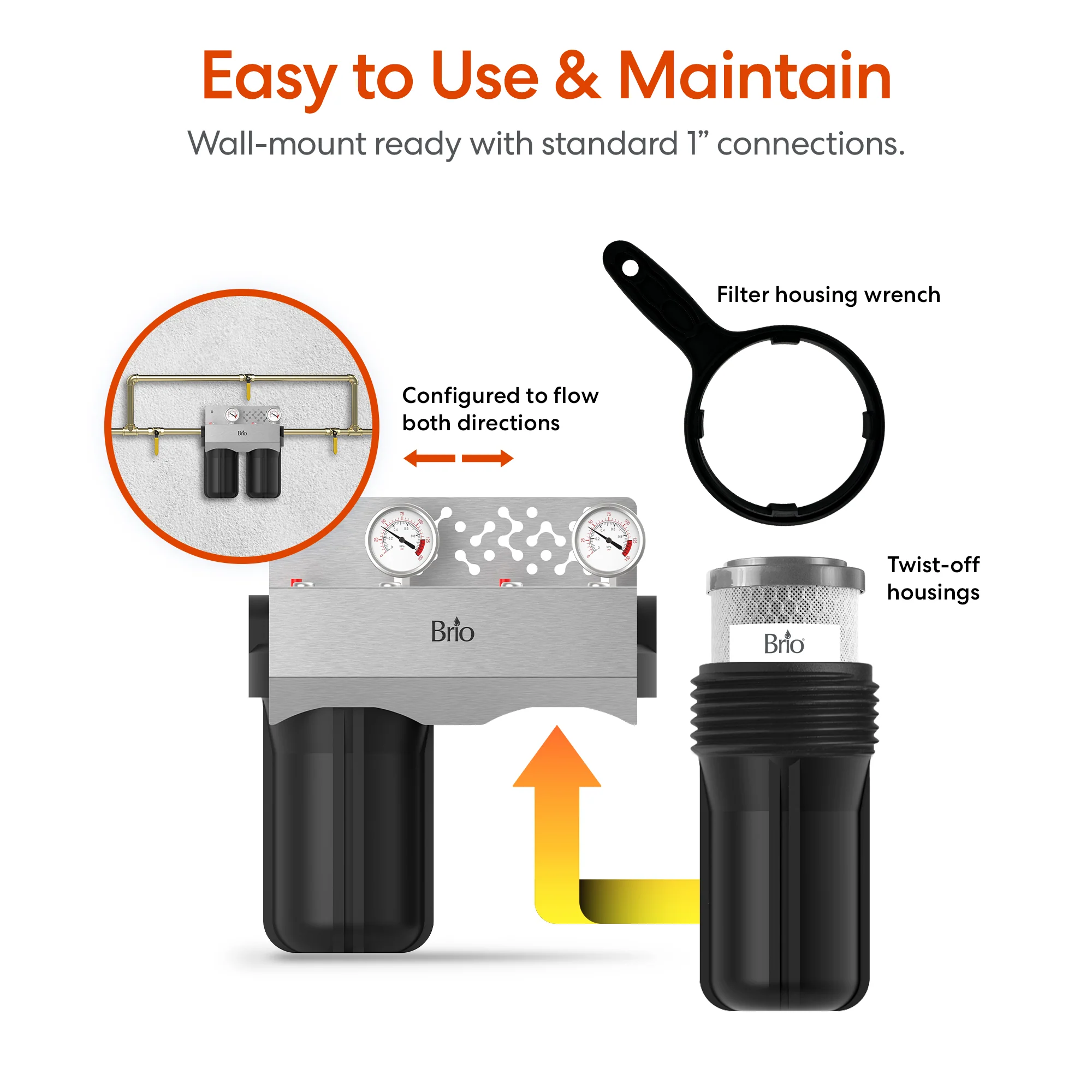 Brio 2-Stage Whole House Filtration System - 10" Anti-Scale - Image 7