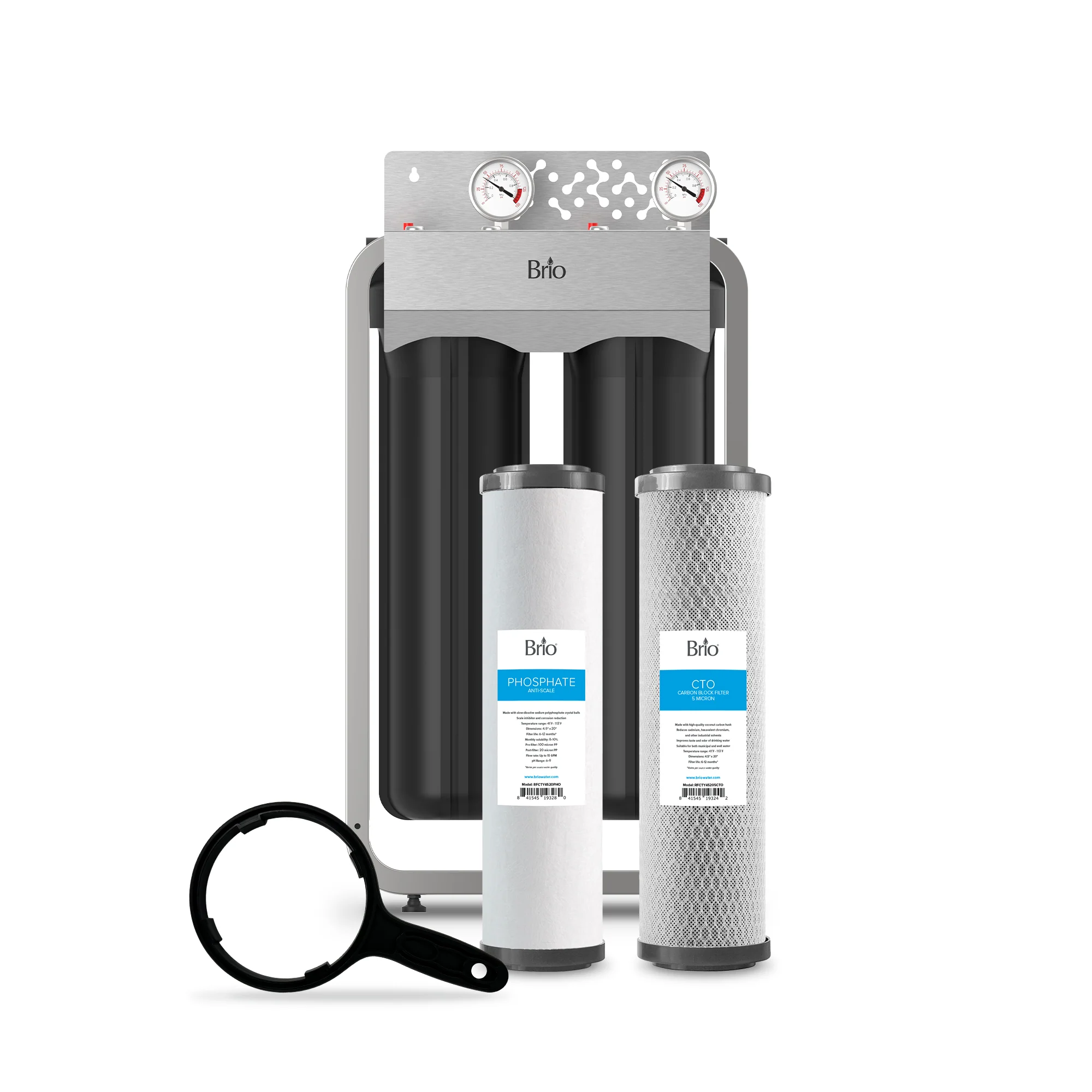 Brio 2-Stage Whole House Filtration System - 20" Anti-Scale