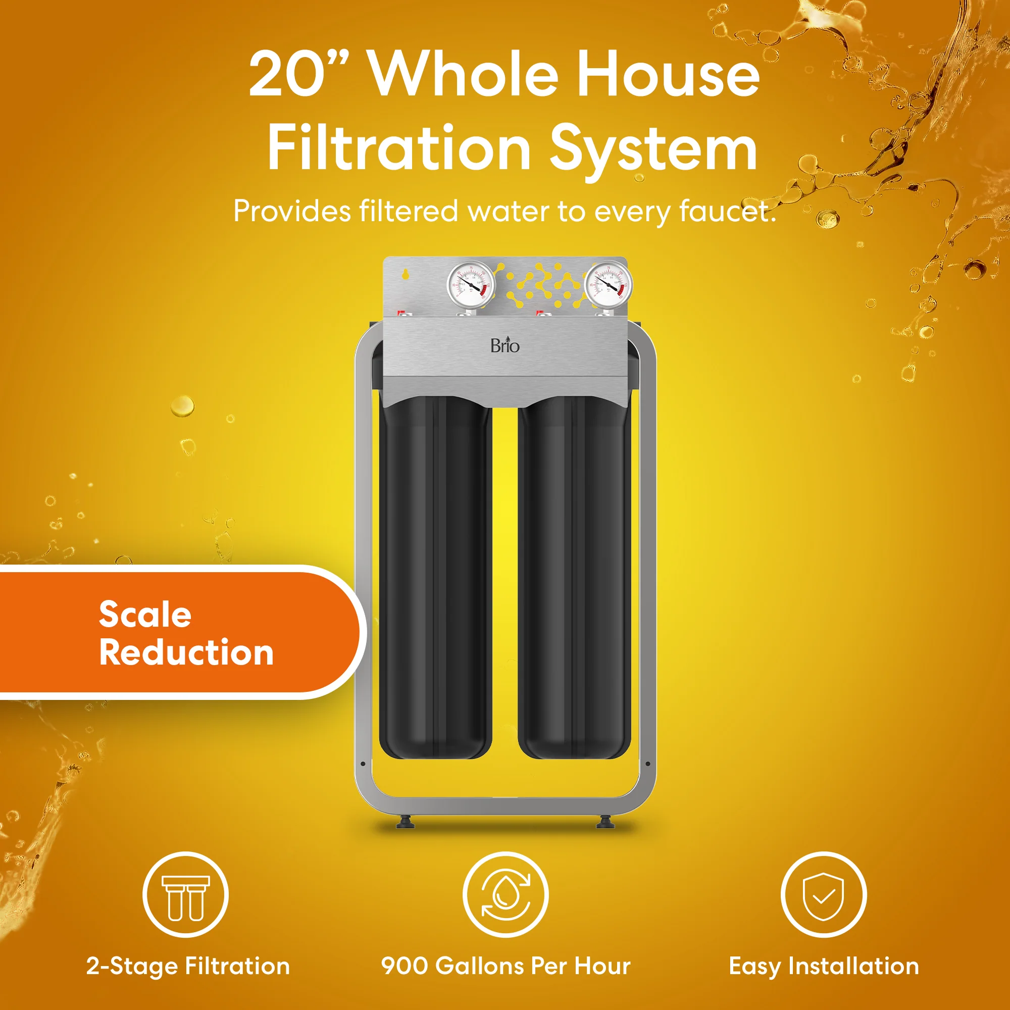 Brio 2-Stage Whole House Filtration System - 20" Anti-Scale - Image 2