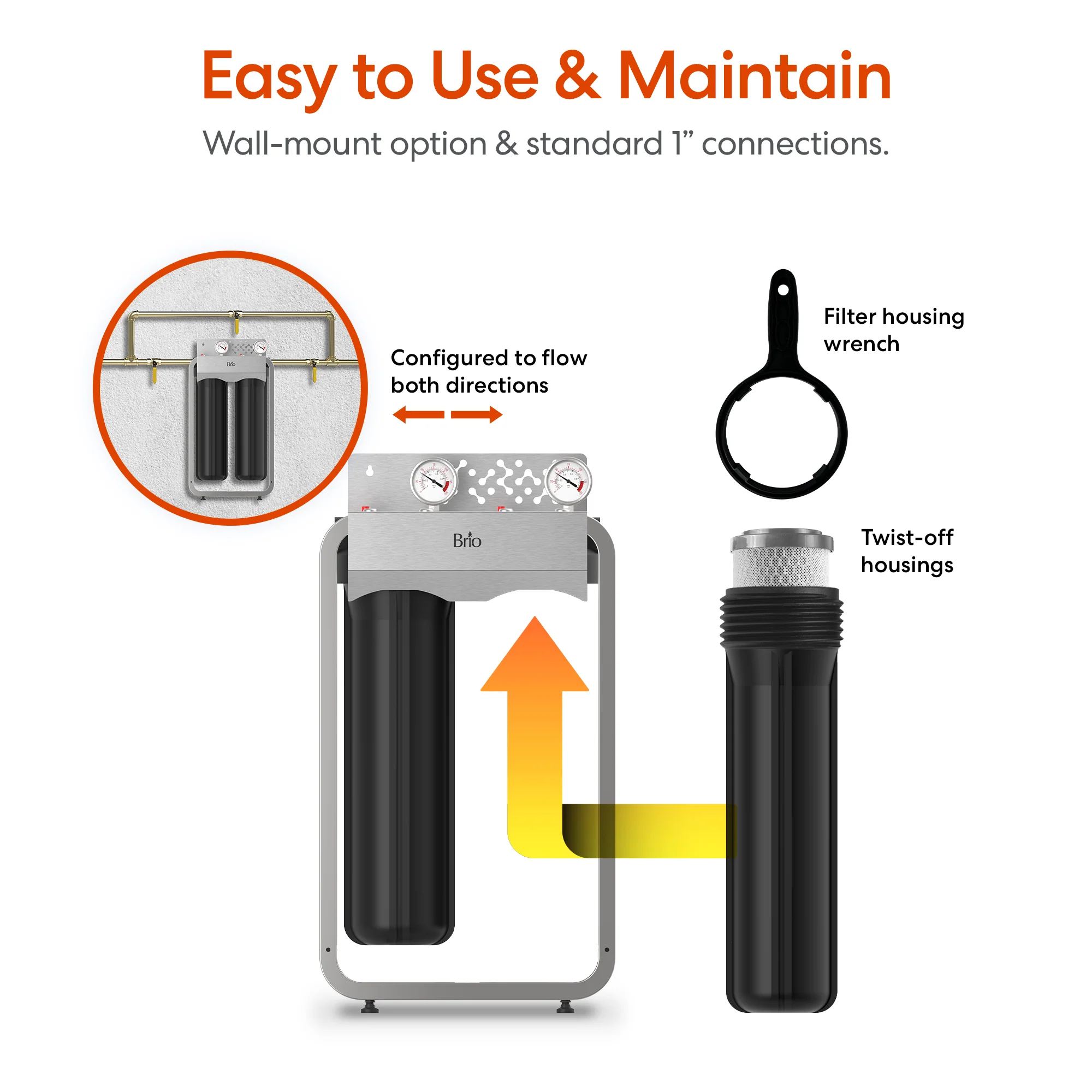 Brio 2-Stage Whole House Filtration System - 20" Anti-Scale - Image 7