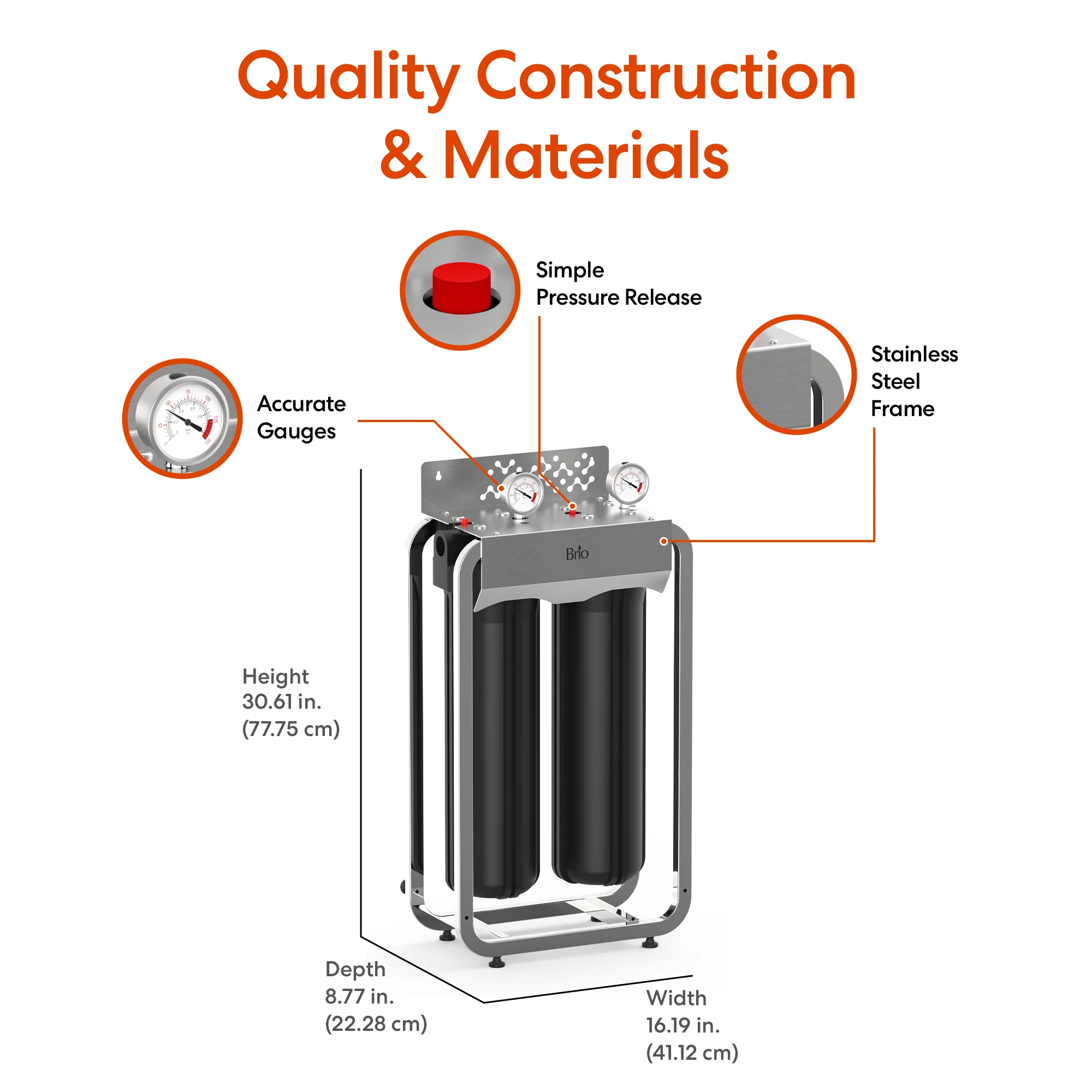 Brio 2-Stage Whole House Filtration System - 20" Anti-Scale - Image 8