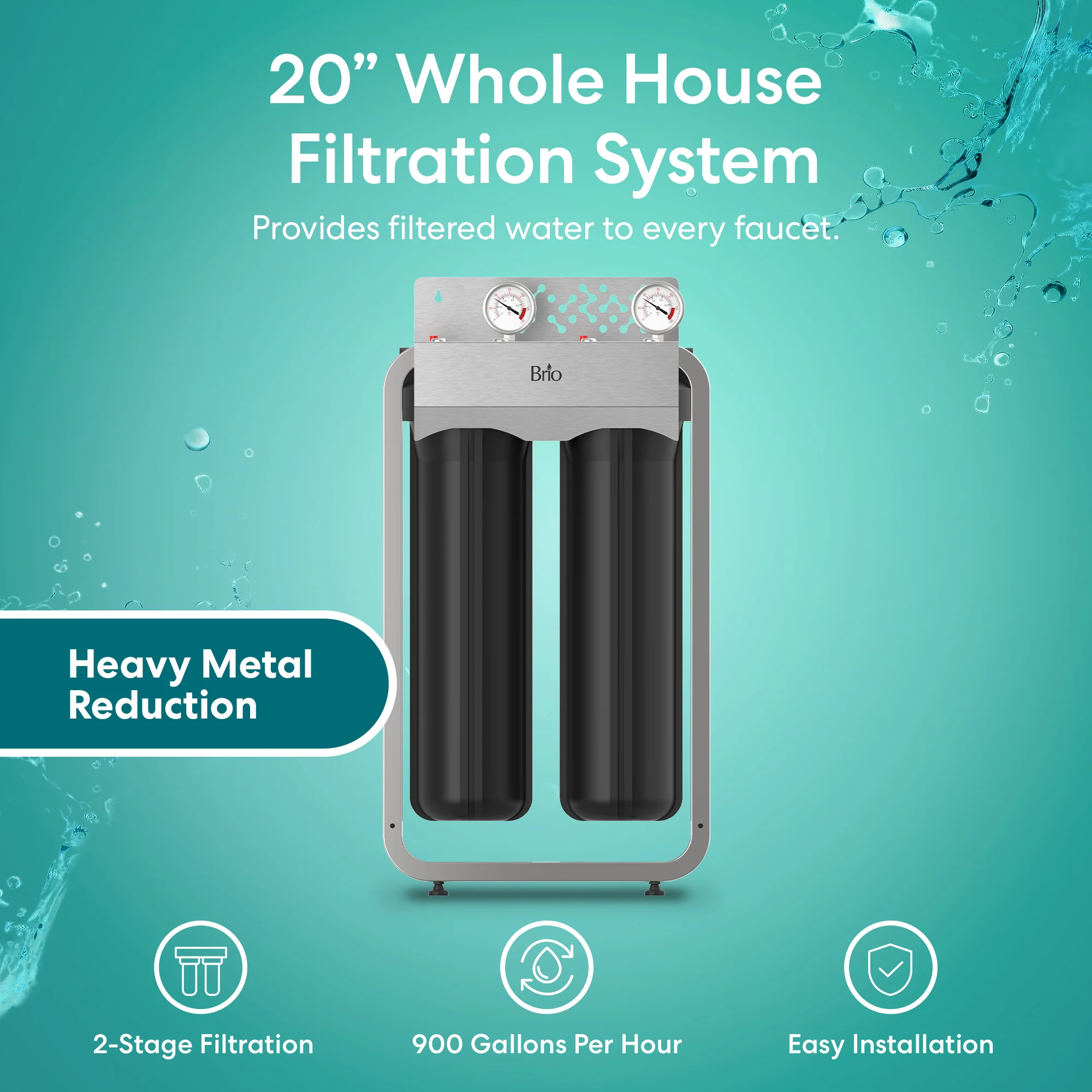 Brio 2-Stage Whole House Filtration System - 20" Heavy Metals - Image 2