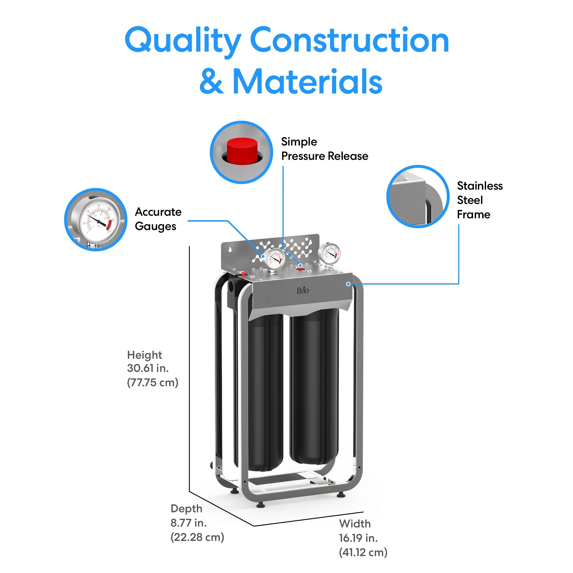 Brio 2-Stage Whole House Filtration System  - 20" Multi-Purpose - Image 8