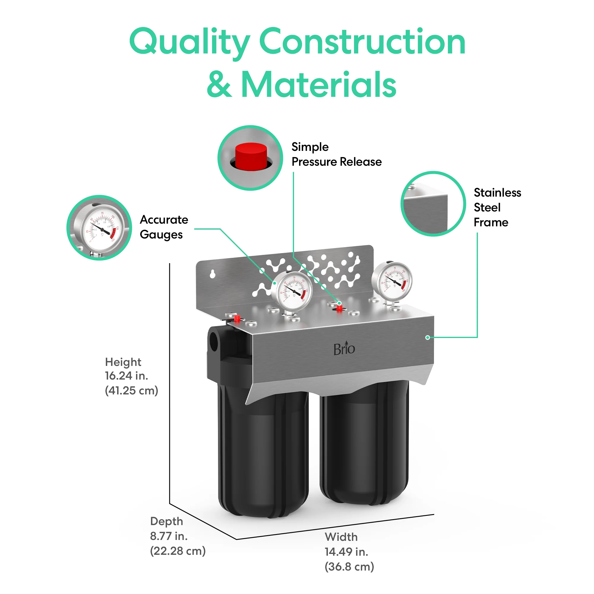 Brio 2-Stage Whole House Filtration System - 10" Heavy Metals - Image 8