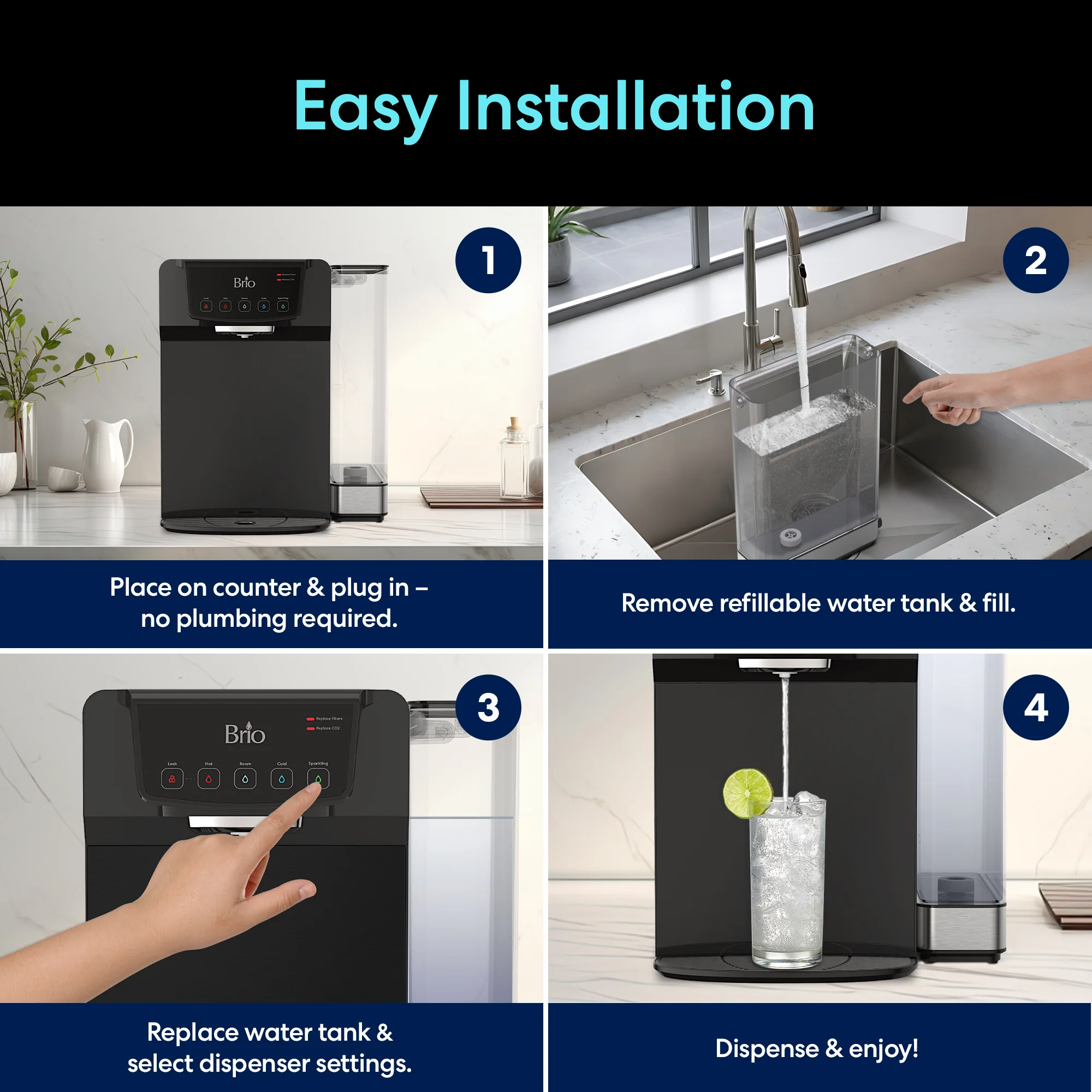 Brio 630 2-Stage Sparkling Countertop Water Dispenser - Image 5