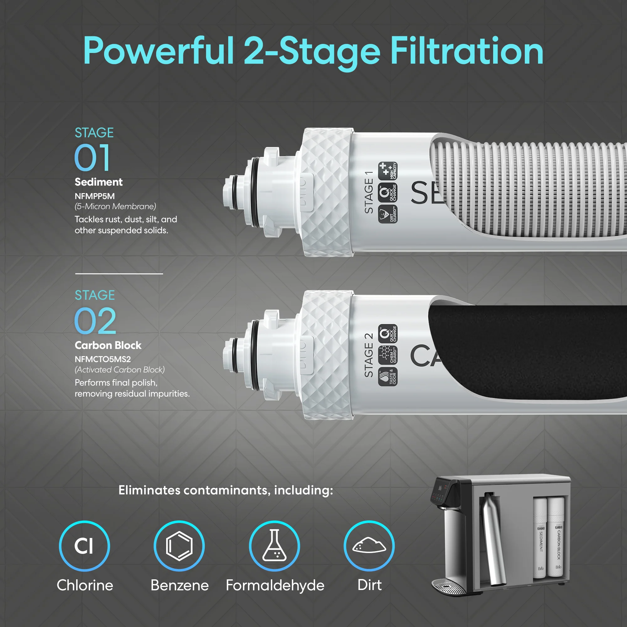 Brio 630 2-Stage Sparkling Countertop Water Dispenser - Image 8