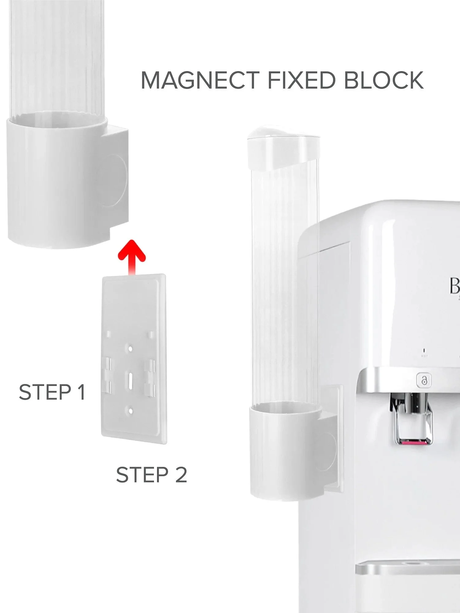 White Cup Dispenser Fits 5 to 7oz Flat Bottom or 3 to 4oz Cone Cups - Image 3
