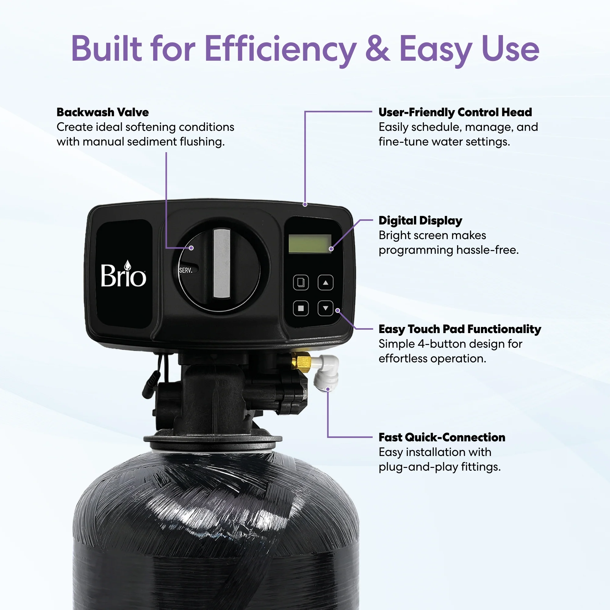 Brio Whole House Water Softener System - 3-4 Bathrooms - 48,000 Grain - Image 7